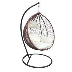 Závesné kreslo s vankúšmi, hnedé KR23BR