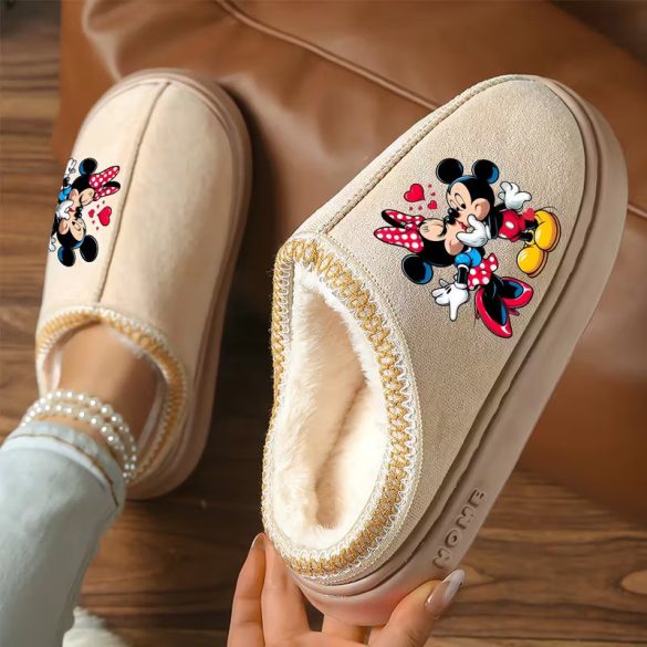 Zateplené domáce papuče – s motívom Mickey a Minnie KR5095256