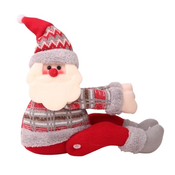 Vianočný škriatok – dekorácia so Santa Clausom a suchým zipsom – s nórskym vzorom, 34 cm, KSN38