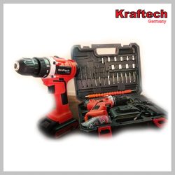   Kraftech 98-dielny vŕtací skrutkovač s 2 batériami KTCDD21LD