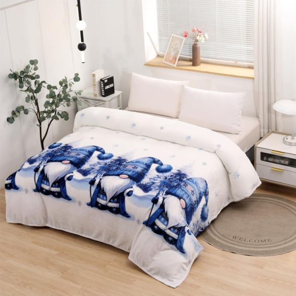 Vianočná deka 200×230 cm – modrý trpaslík KTT200X230