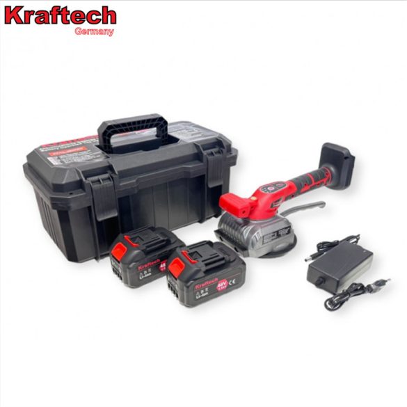 Bezdrôtový vibrátor na dlaždice KrafTech, 125 mm kotúč 42 V s 2 batériami KT/TIL-48xPro