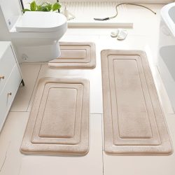   3-dielna sada kúpeľňových rohoží s vysokou absorpciou KW7595014-B