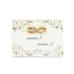   Personalizovateľná svadobná kniha hostí – s elegantným kvetinovým dizajnom KX10456285