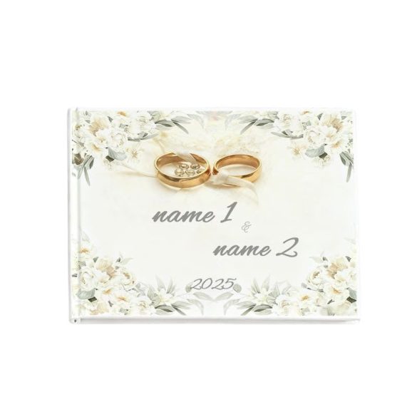 Personalizovateľná svadobná kniha hostí – s elegantným kvetinovým dizajnom KX10456285