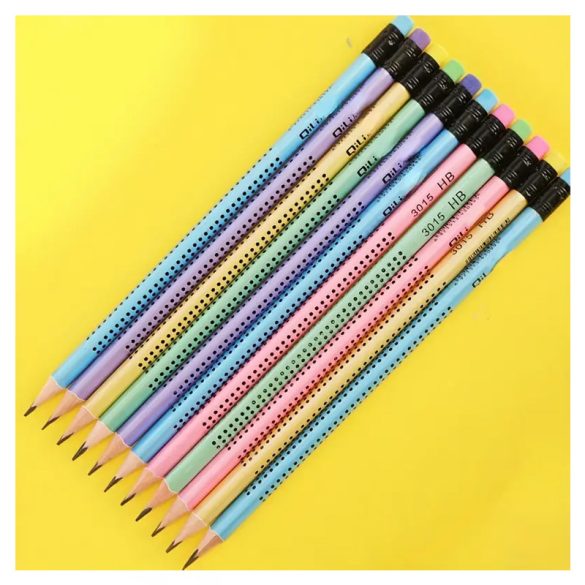 12-dielna sada ceruziek HB Qili s ostriačkou – farebná a ergonomická KY2593422