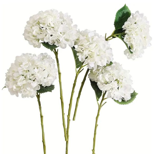 Sada 6 kusov umelých bielych hortenzií LA171257