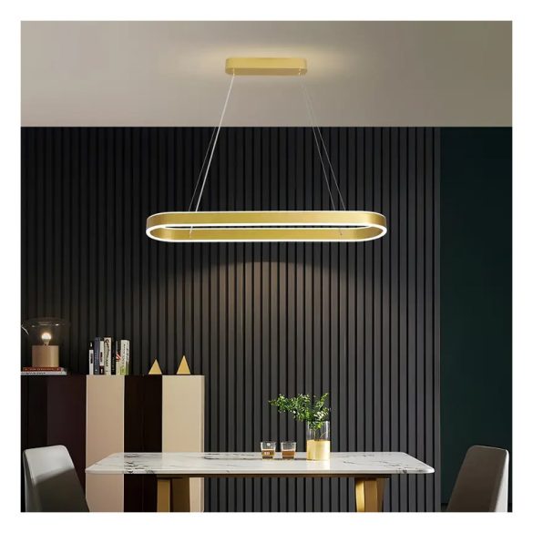 Moderné LED stropné svietidlo oválne, lesklé zlaté – LB1362712-3