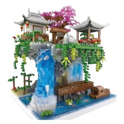   Stavebnicová sada japonskej záhrady s vodopádom, 1200 dielov, LD10652934-5