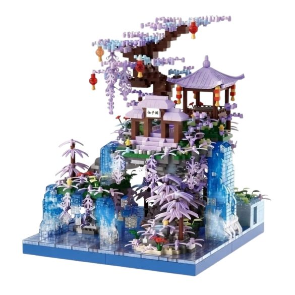 Stavebnicová sada ázijského pavilónu so záhradou a vodopádom, 1200 dielov LD10652934-6