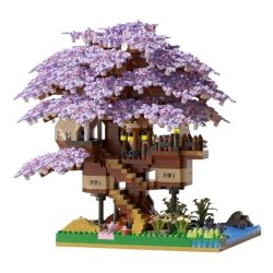   Stavebnicová sada dreveného domčeka Sakura, 1600 dielov – fialová LD10652934