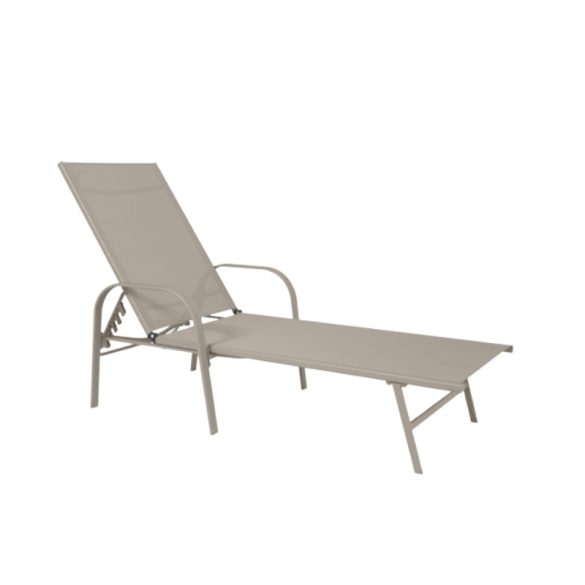 Bežové nastaviteľné záhradné ležadlo – pohodlné vonkajšie ležadlo LE05JBR