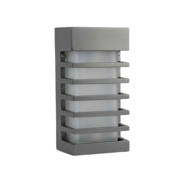 Moderná mriežková vonkajšia nástenná lampa – strieborná LEDR-01E (bez žiarovky)