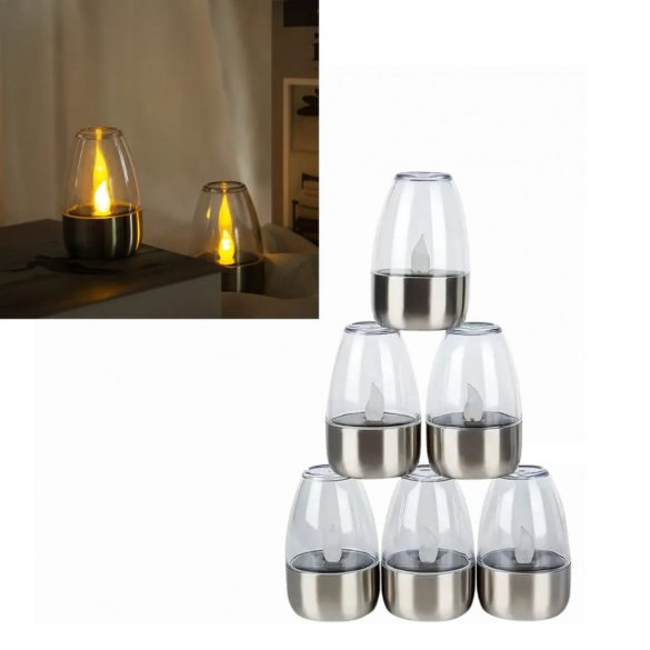 Sada solárnych LED sviečok do exteriéru, 6 ks – teplá biela LG2391520