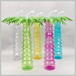 Sada 5 ks s viečkom v tvare palmy a slamkou LL1585543