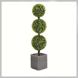 Umelý buxus v pletenom kvetináči – 90 cm LN40385