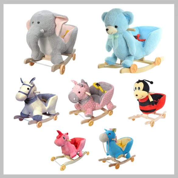 LOKA hudobná hojdacia stolička pre deti s roztomilými zvieratkami LOKAZE