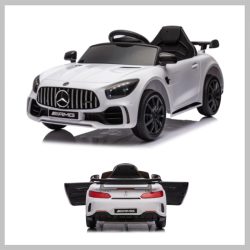   Elektrické autíčko pre deti, Mercedes AMG, 2x25W, USB diaľkové ovládanie, biele LQ011