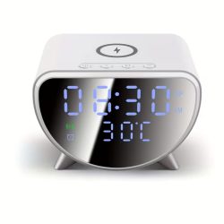   Multifunkčný budík s nabíjacou stanicou a displejom, biely LQ3497746-F