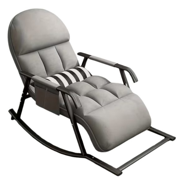 Moderné hojdacie kreslo s nastaviteľným operadlom a opierkou na nohy LV159076