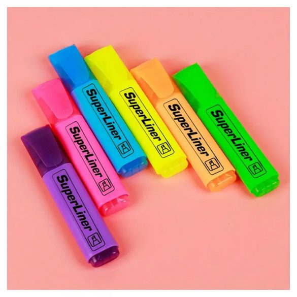 6 ks sada zvýrazňovačov SuperLiner – fluorescenčné farby, trvácny atrament LW3365216-6