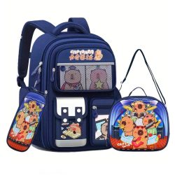   3-dielna súprava tašiek s motívom kapybary – MODRÁ LW4087704-K