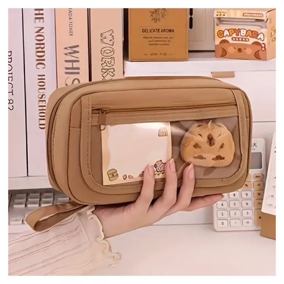 3-priehradkový peračník so širokým otvorením – roztomilý dizajn kapybary LY3637573