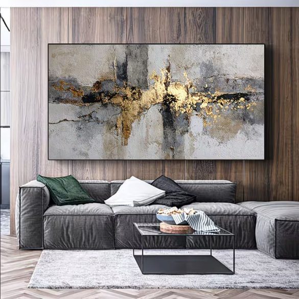 Moderný abstraktný obraz na plátne Zlato-Striebro LY9958928