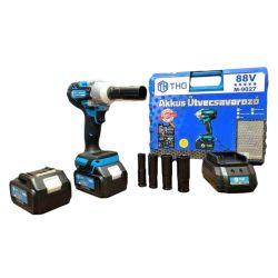   THO Kompaktný akumulátorový rázový uťahovák, kľúč na kolesá, s 2 88V batériami M-9027