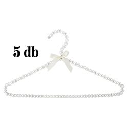   5 ks Vešiak na šaty s mašľou a perličkami v protisklzovom vyhotovení MF3070042-2