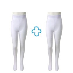   1+1 Detské bavlnené pančuchové nohavice – biele 7–9 rokov MGH8005-4