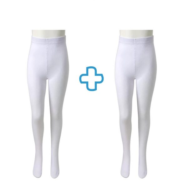 1+1 Detské bavlnené pančuchové nohavice – biele 1–3 roky MGH8005