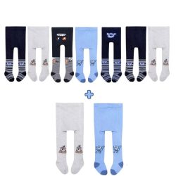   6+2 Bavlnené detské pančuchové nohavice pre bábätká 6–12 mesiacov MGH8008D-4