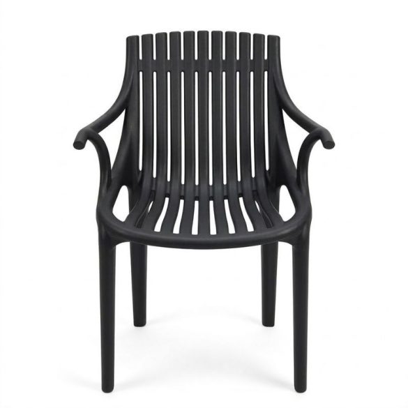 Čierna plastová záhradná stolička Monaco MK-02