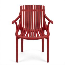 Monaco červená plastová záhradná stolička MK-03