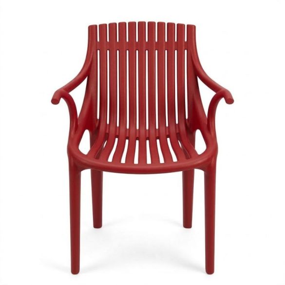 Monaco červená plastová záhradná stolička MK-03