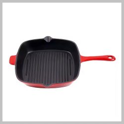   Liatinová grilovacia panvica Meisterklasse s červeným smaltom MK1058