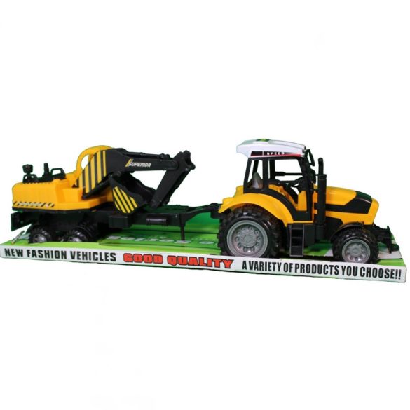 Traktor s bagrom a prívesom poľnohospodárske vozidlo 55 cm MKG764174
