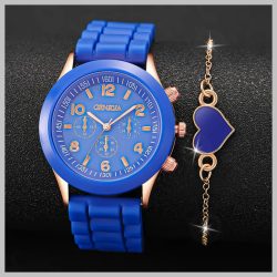   Geneva Nôžský hodinky a náramkové darčekové set – modré MM721730-K