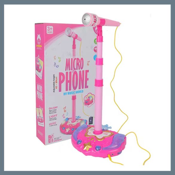 Detský mikrofón so stojanom, ružový MMW1