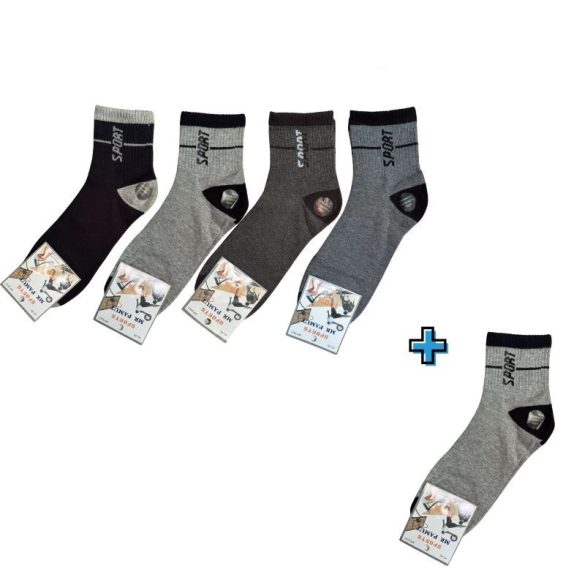 4+1 páry Pánske športové ponožky 43 až 46 MP3007-4