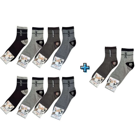 8+2 páry Pánske športové ponožky 43 až 46 MP3007-6