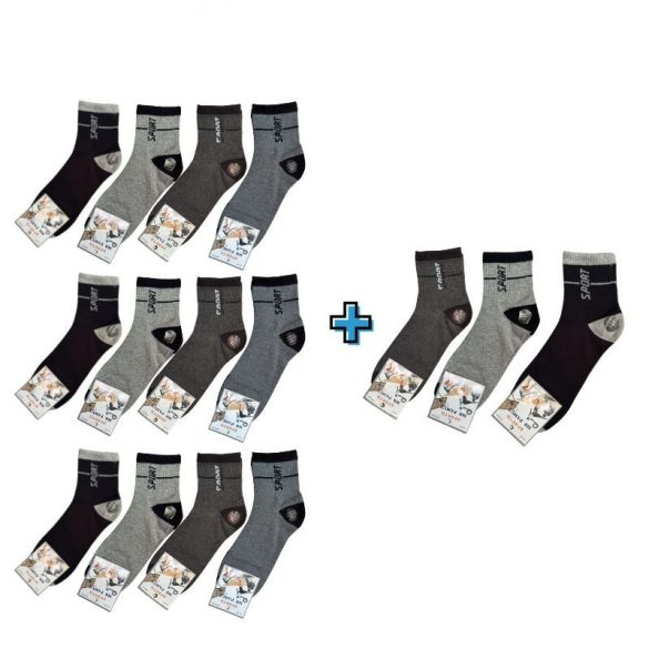 12+3 páry Pánske športové ponožky 43 až 46 MP3007-8