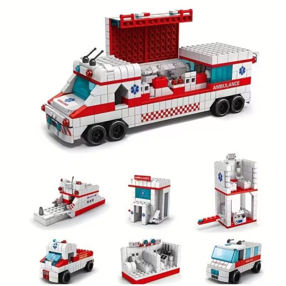 Záchranka a záchranná stanica stavebnica 10 v 1 1198 dielov MR10636688-2