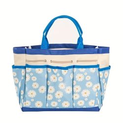   Taška na záhradné náradie s motívom chryzantém – nebeská modrá NE143871-K