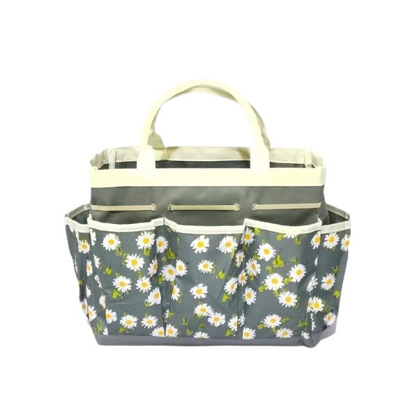 Taška na záhradné náradie s motívom chryzantém – sivá NE143871-S