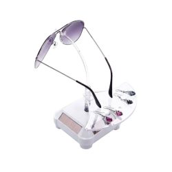   Stojan na slnečné okuliare a šperky s rotáciou a solárnym napájaním NEA01