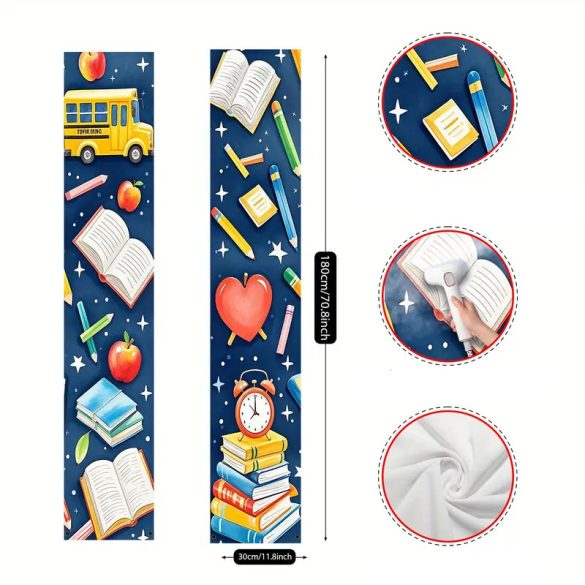 1 pár dekorácií na dvere Back to School – sada dekoratívnych panelov – 180 × 30 cm NG3033580