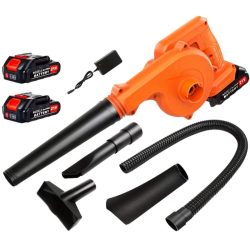   YOSPINBER 21 V akumulátorový integrovaný fukár a vysávač na lístie – s 2 batériami NH7910742AK