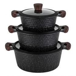   Sada riadu HotChef Premium Textured – Granit Black NUBE26-19F